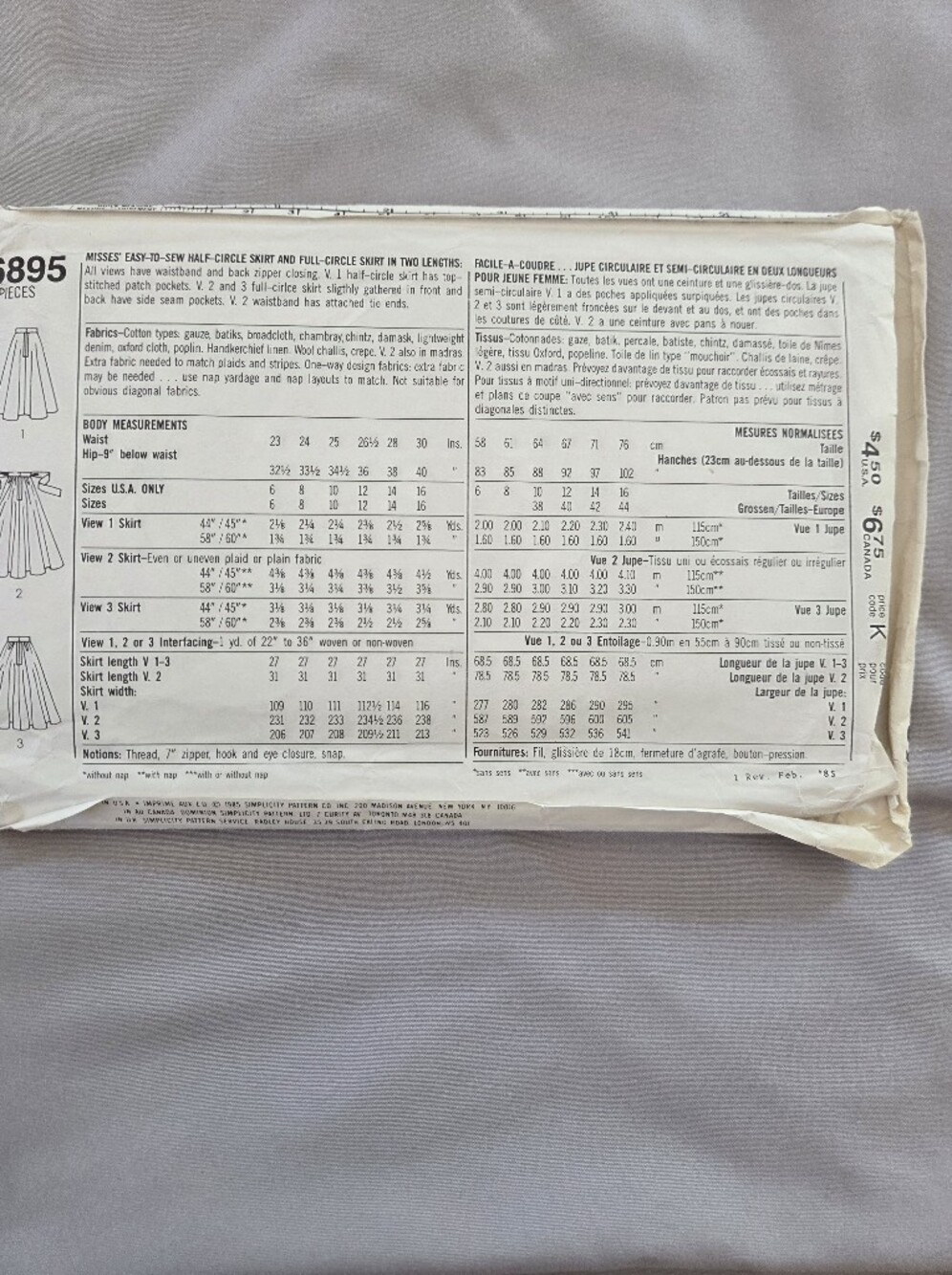 Simplicity 6895 Sewing Pattern - Picture 3 of 3